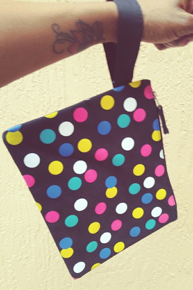 Brand new!! Polka dot wristlet!!